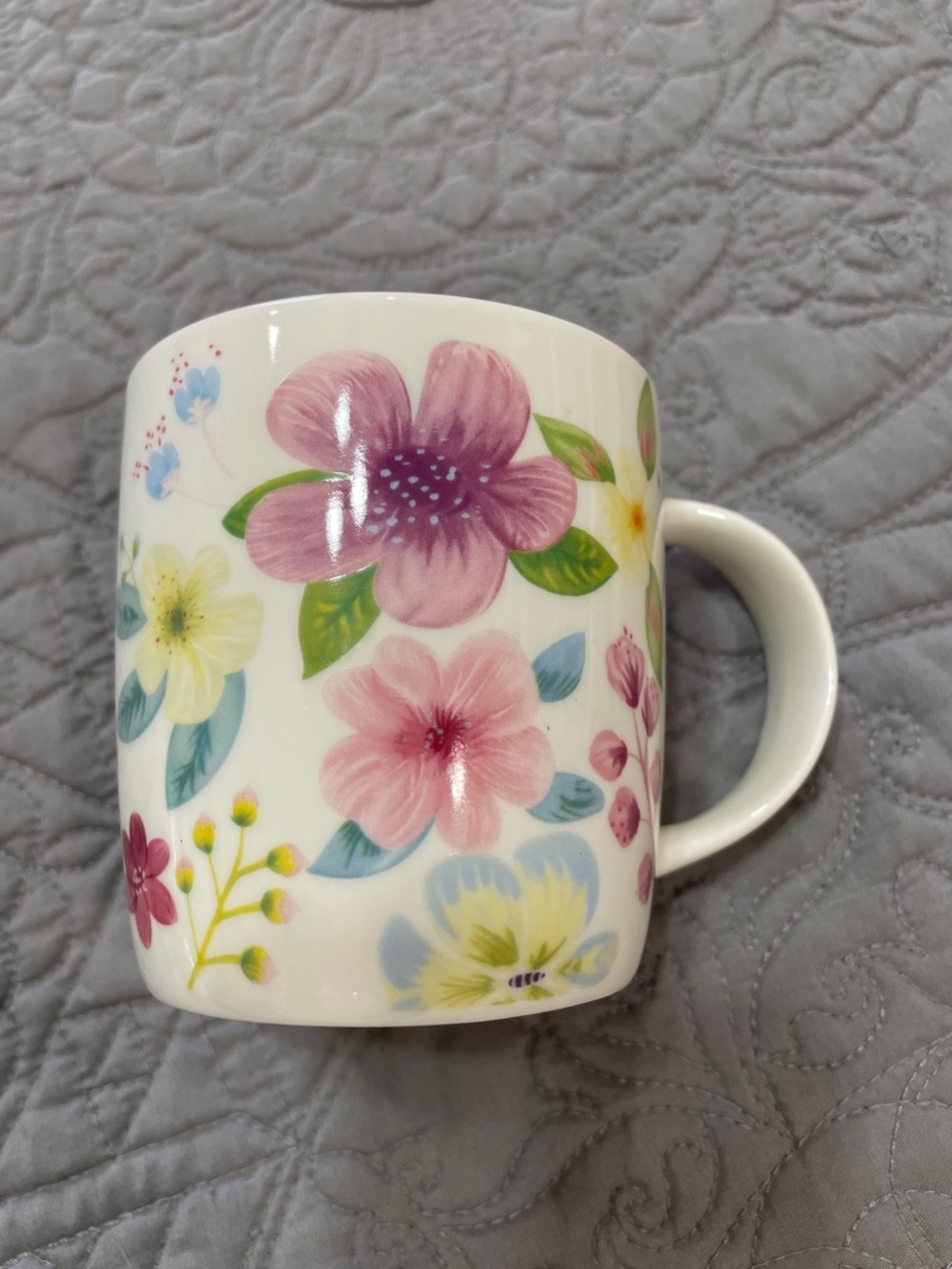 Burton + Burton Floral Ceramic Coffee Mug - Pink & Pastel Flowers